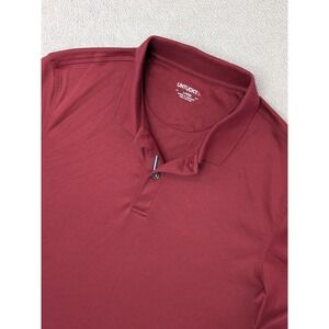UNTUCKit Mens Large Burgundy Short Sleeve Button Up Polo Shirt Cotton